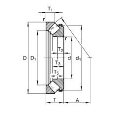 推力調(diào)心滾子軸承 29348-E, 根據(jù) DIN 728/ISO 104 標(biāo)準(zhǔn)的主要尺寸，單向，可分離