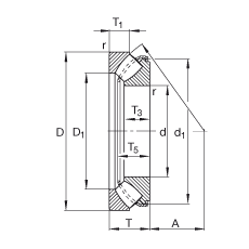 推力調(diào)心滾子軸承 29420-E1, 根據(jù) DIN 728/ISO 104 標(biāo)準(zhǔn)的主要尺寸，單向，可分離