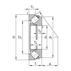 推力調(diào)心滾子軸承 29388-E-MB, 根據(jù) DIN 728/ISO 104 標(biāo)準(zhǔn)的主要尺寸，單向，可分離