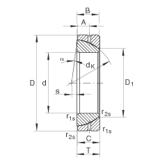 角接觸關(guān)節(jié)軸承 GE160-SX, 根據(jù) DIN ISO 12 240-2 標(biāo)準(zhǔn)，需維護(hù)