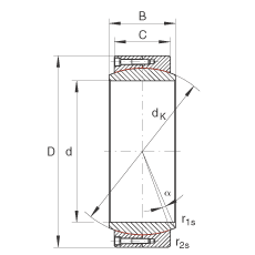 大的關(guān)節(jié)軸承 GE560-DW, 根據(jù) DIN ISO 12 240-1 標準，免維護