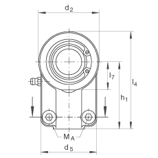 液壓桿端軸承 GIHNRK16-LO, 根據(jù) DIN ISO 12 240-4 標(biāo)準(zhǔn)，帶右旋螺紋夾緊裝置，需維護(hù)