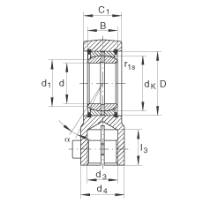 液壓桿端軸承 GIHRK35-DO, 根據(jù) DIN ISO 12 240-4 標(biāo)準(zhǔn)，帶右旋螺紋夾緊裝置，需維護(hù)