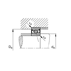 主軸軸承 HCS7014-E-T-P4S, 調(diào)節(jié)，成對或單元安裝，接觸角 α = 25°，兩側(cè)唇密封，非接觸，限制公差