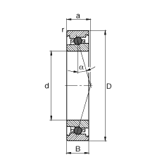 主軸軸承 HC71909-C-T-P4S, 調(diào)節(jié)，成對(duì)或單元安裝，接觸角 α = 15°，陶瓷球，限制公差