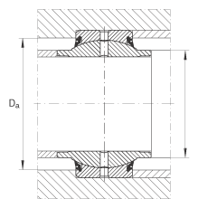 關(guān)節(jié)軸承 GE20-HO-2RS, 根據(jù) DIN ISO 12 240-1 標(biāo)準(zhǔn), 需維護(hù)，兩側(cè)唇密封