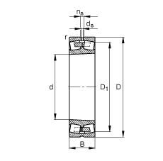 調心滾子軸承 241/630-B-K30-MB, 根據(jù) DIN 635-2 標準的主要尺寸, 錐孔，錐度 1:30